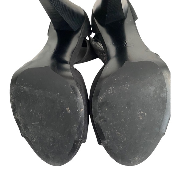 ZARA Metallic Detailed Faux Suede Heeled Sandal - Picture 7 of 8